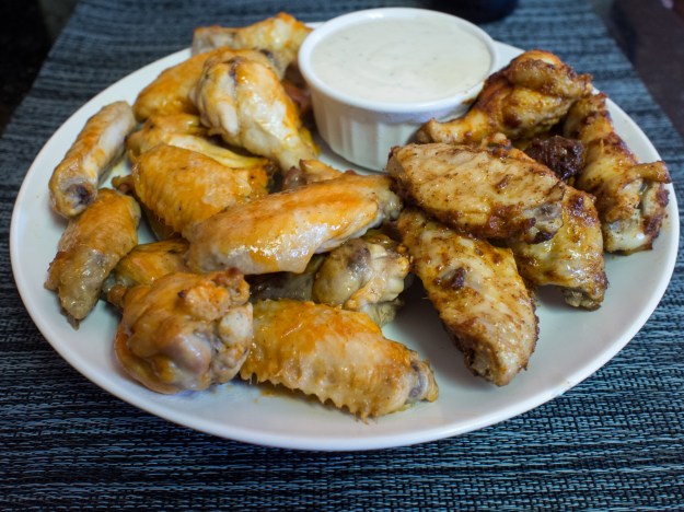 Mild and Hot Wings, ready for dipping!