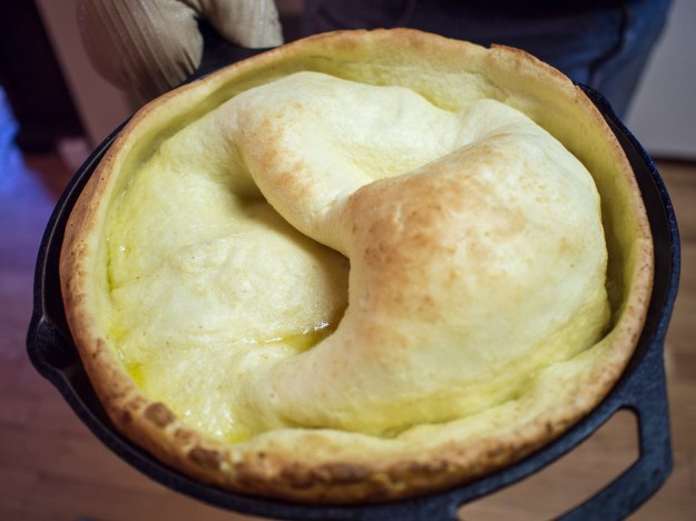 Right out of the oven.  CAUTION HOT!!!